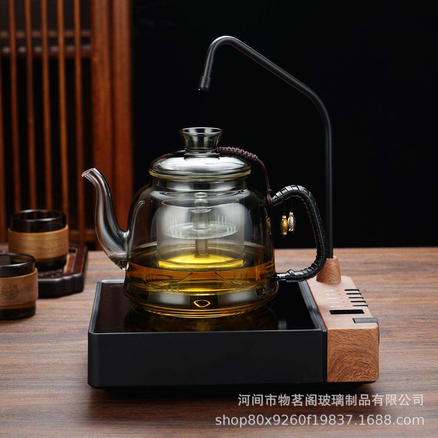 自动上水电家用桌面台式围炉煮茶壶静音养生烧水壶玻璃煮茶泡茶壶