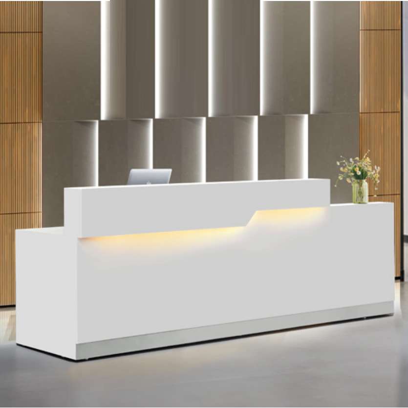 智丰家具厂简约时尚烤漆前台公司接待台办公吧台公司形象迎宾台