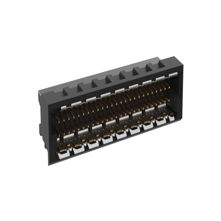 德国ERNI284332PCB连接器1mm弯角式公型50pin数据传输率25Gbit/s