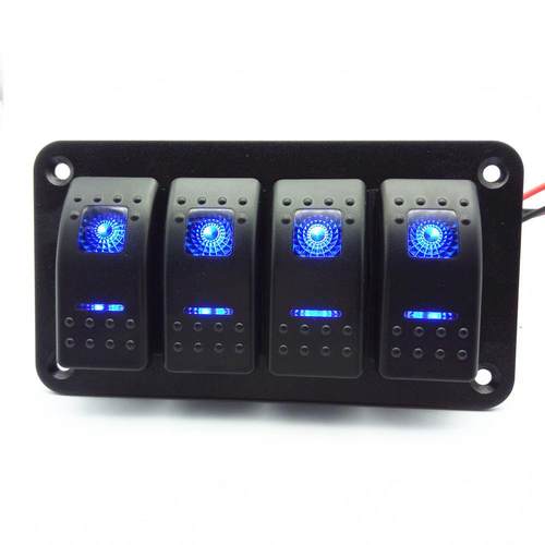 按键面板开关热销汽车改装翘板组合开关控制4联位合金组合面板