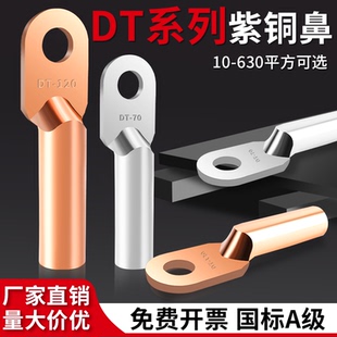 国标DT铜鼻子接线端子紫铜镀锡线鼻子线耳10 70平方