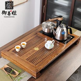 茶台功夫茶具套装 天然鸡翅木茶盘实木家用一体茶台现代简约抽屉式
