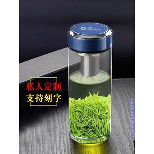 便携水杯女时尚 .万象单层玻璃杯男士 带盖大容量杯子家用车载泡茶