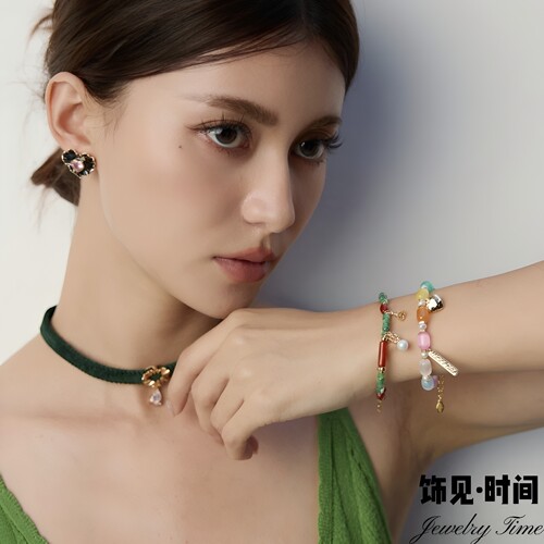 幸运的一天LUCK DAY爱心甜美彩色桶珠珍珠手链可爱小众手串送闺蜜
