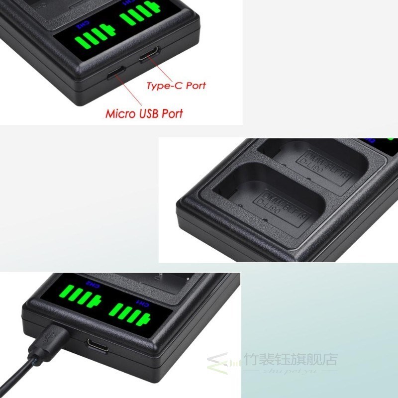 D-LI90 DLfI90 New LED Dual Battery Charger For PENTAX 645D 6