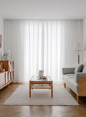 2023b新款竖k百叶纱帘遮光梦幻窗帘透光不透人白色飘窗阳台纱帘白