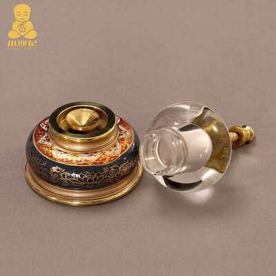 藏传仿水晶舍利塔菩提塔佛塔珐琅彩工艺J家用桌面玄关摆件装藏用