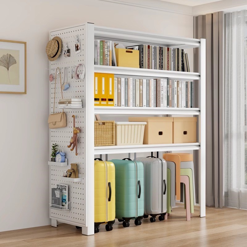 家用货架置物架多层落地阳u台杂物间储藏行李O箱收纳下空式角钢架