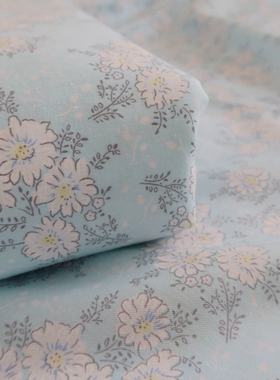 印花棉布全棉h100小清新绿色床单被套枕套简约蓝色双人床笠