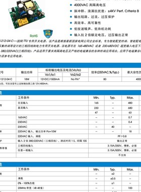 LO20-26D1212-04-C国网TTU专用电源高隔离超宽输入电U压范围 AC-D