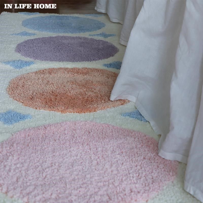 ins风客厅卧室地毯床边毯长条A简约簇绒加厚飘窗垫 可洗防滑不移