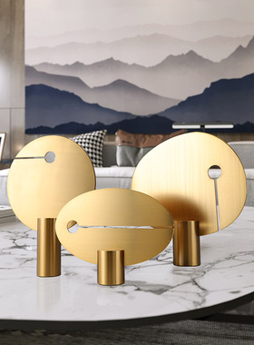 简约现代a摆件几何金色装饰办公室客厅样板间书房桌面摆设北欧轻