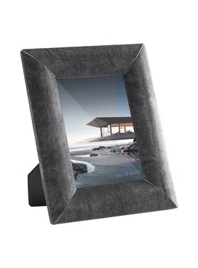 Rzone 简约现代皮质相框家居客厅卧室书房样O板房皮质手工相框摆