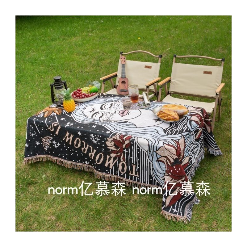 B4DR棉麻户外桌布波西s米亚露营复古民族风波西米亚风氛围感露营