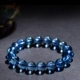 稀有浓郁天然魔鬼蓝海蓝宝手链冰种蓝水晶手串巴西原色老矿糯体女