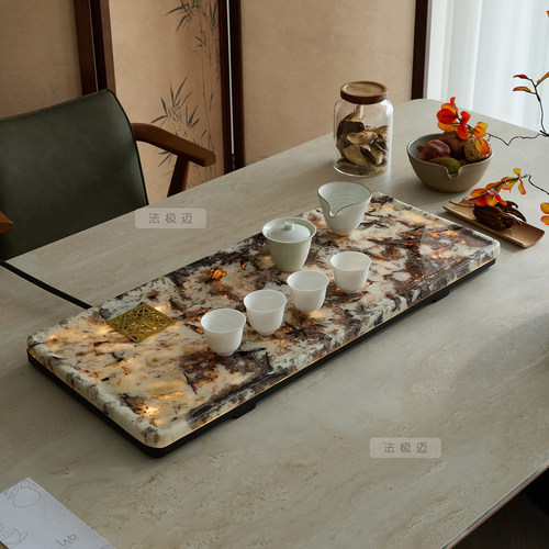 天然发光奢石干泡茶盘家用办公
