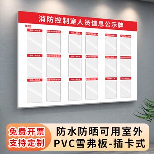 消防控制室人员信息公示牌设施n安全维护保养技术公告栏消防安全
