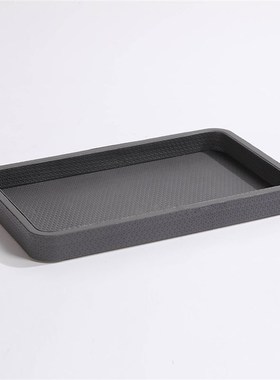 现代轻奢简约皮质托盘灰色高档置物盘样板房客厅T厨房桌面软装摆