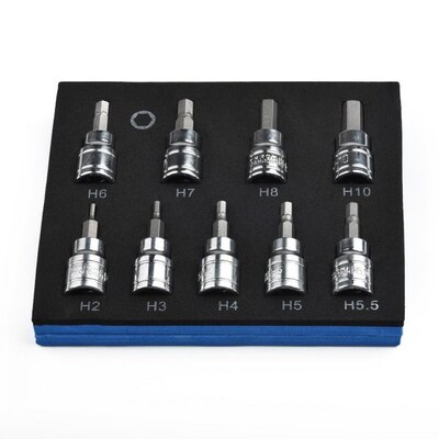 9pcs/Set Allen Key Sockets HexA Bit Socket Set 3/8 Drive &am