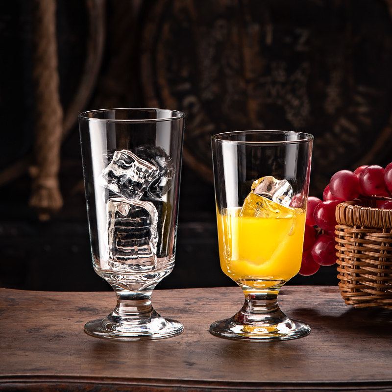 水晶高脚玻璃杯高j级感轻奢w牛奶果汁杯加厚豆浆饮料杯家用啤酒杯,餐饮具,玻璃杯,淘宝优惠券,粉丝福利购,淘宝优惠卷