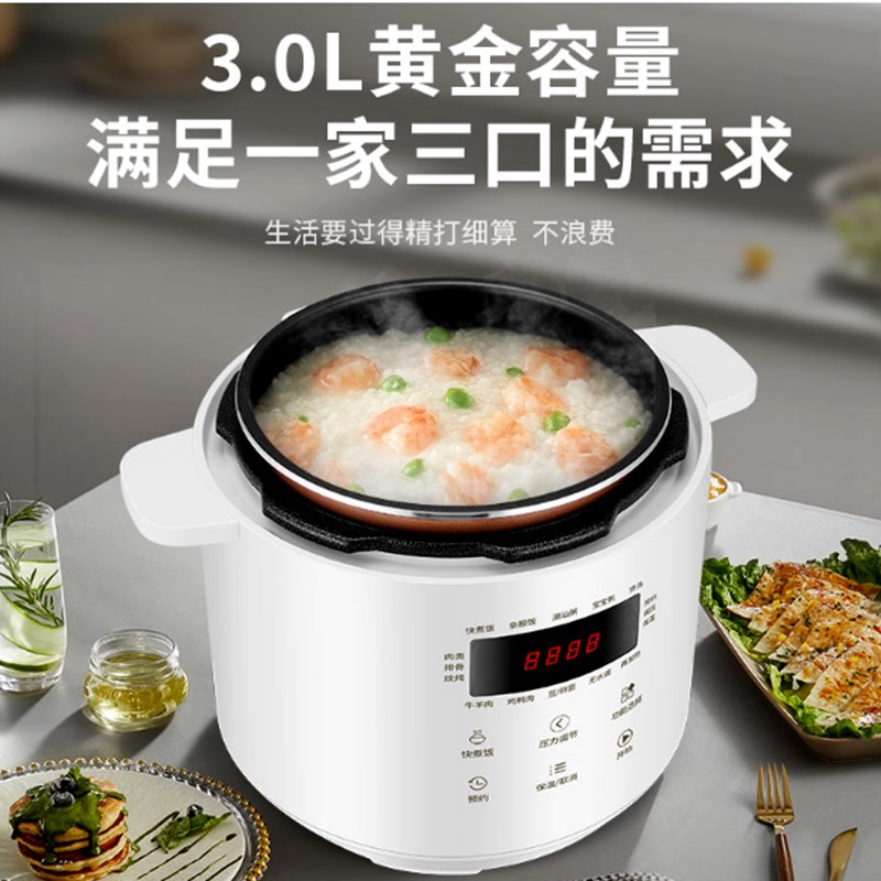 110v伏电器小家电压力锅家用3L高压锅美国加Q拿大陶瓷智能电饭煲