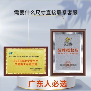 高端中式木质荣誉证书直销牌匾定制高档奖牌金箔运动协会匾牌