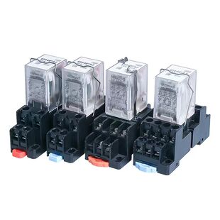 5只中间继电器12v24v220v交流三相大电流hh52p小型继电器MY2NJ8脚