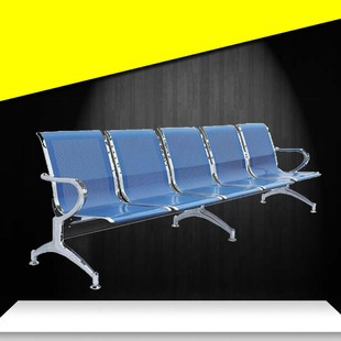 速发新款三人位蓝l色带垫排椅公共办公沙发机场椅医院输液休息候