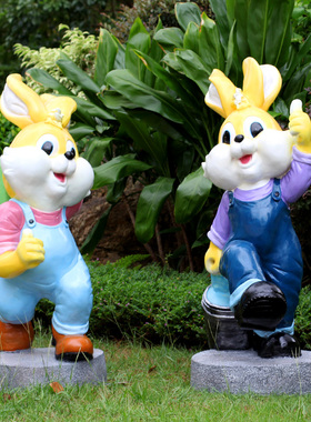 极速花园摆d件卡通动物兔子户外园林景观雕塑别墅庭院幼儿园小区