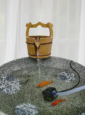 陶瓷流水摆件鱼缸流水器养鱼循环水系统水缸造景摆件水桶过过滤