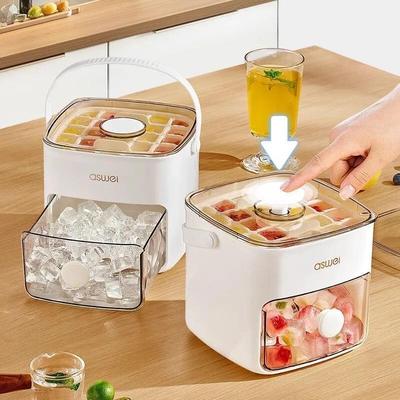 荞芬按压冰格冰块模具制冰盒冻冰球神器磨具大容量储冰家用冰箱