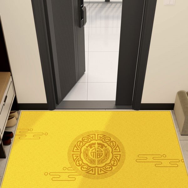 金色地垫入户门垫新中式黄色进门脚垫子门口入门福字新居入宅地毯
