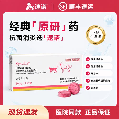 速诺片猫咪狗狗消炎药通用猫鼻支