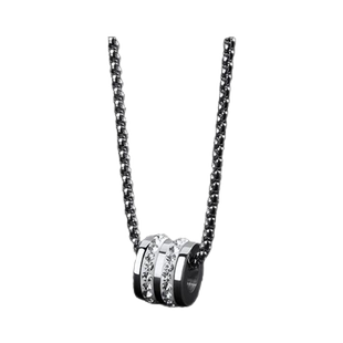 小蛮腰钛钢项链吊坠时尚小众百搭镶钻男女情侣饰品不掉色个性潮