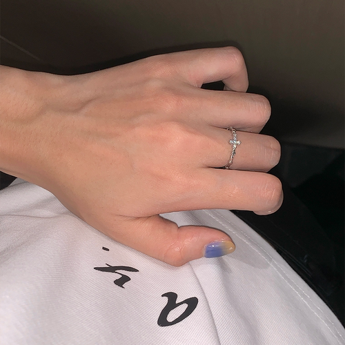 十字架开口细戒指女轻奢高级感