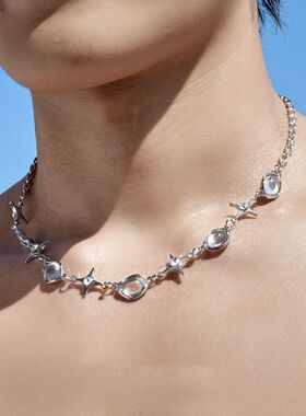 星芒气泡项链男不掉色小众设计