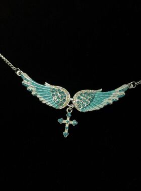 时尚天使的翅膀吊坠项链男款