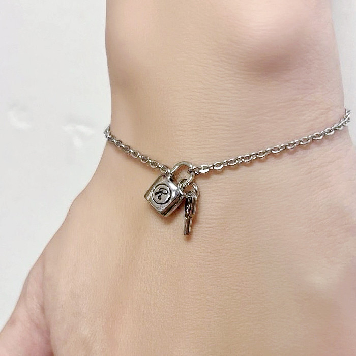 NANA南京锁手链R字锁亮面光面朋克SID情侣定情手链男女