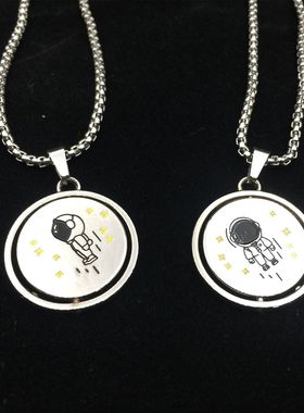 嘻哈旋转宇航员项链男女潮个性时尚太空人合金吊坠配饰