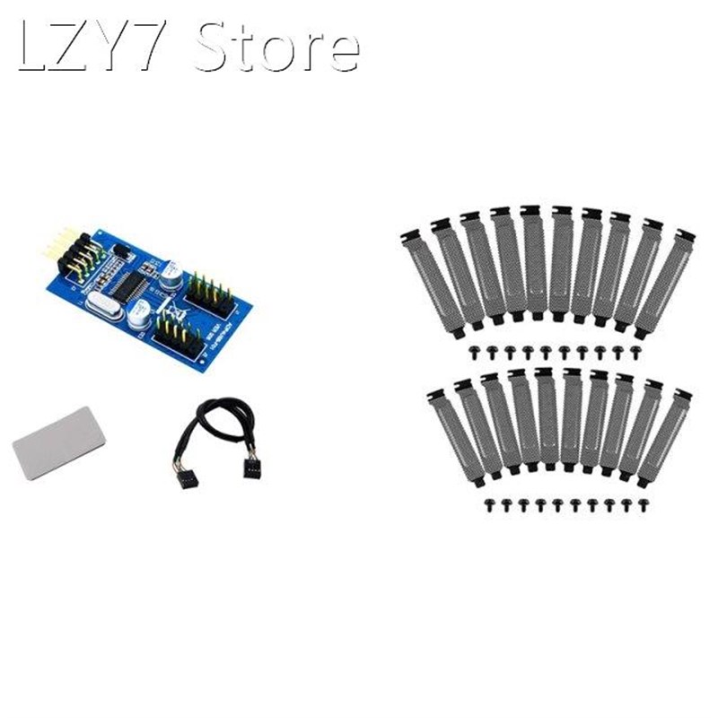 9Pin USB头公1到2母分配O器电缆适配器Wi