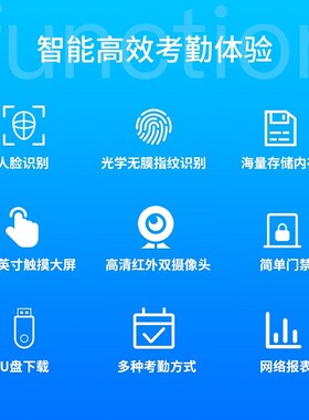 ZKTecco/熵基科技 iFace702-S 人脸指纹考勤机 高速识别打卡机 触