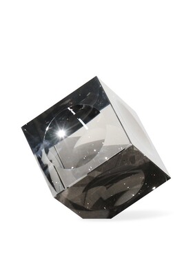 现代轻奢软装饰品电镀透明立体水晶魔方样板间P书房书桌面书镇摆