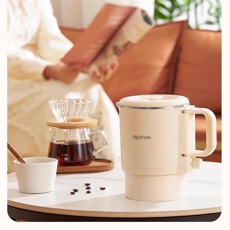 西可便携式折h叠烧水壶旅行不锈钢热水壶电水壶烧水杯便携小型宿