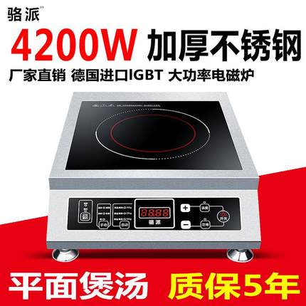 骆派商用电磁炉大功率3500w-4200W家用瓦平面爆炒火锅5000W商业灶