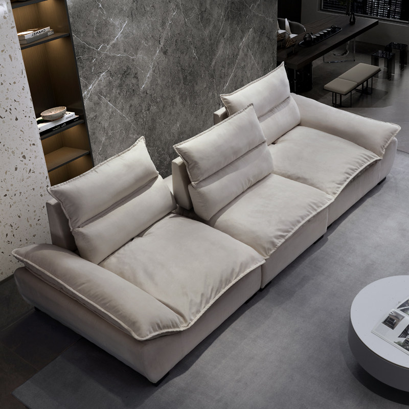 布艺沙发客厅2024新款大小户型现代简约直排双三人位极简帆船沙发