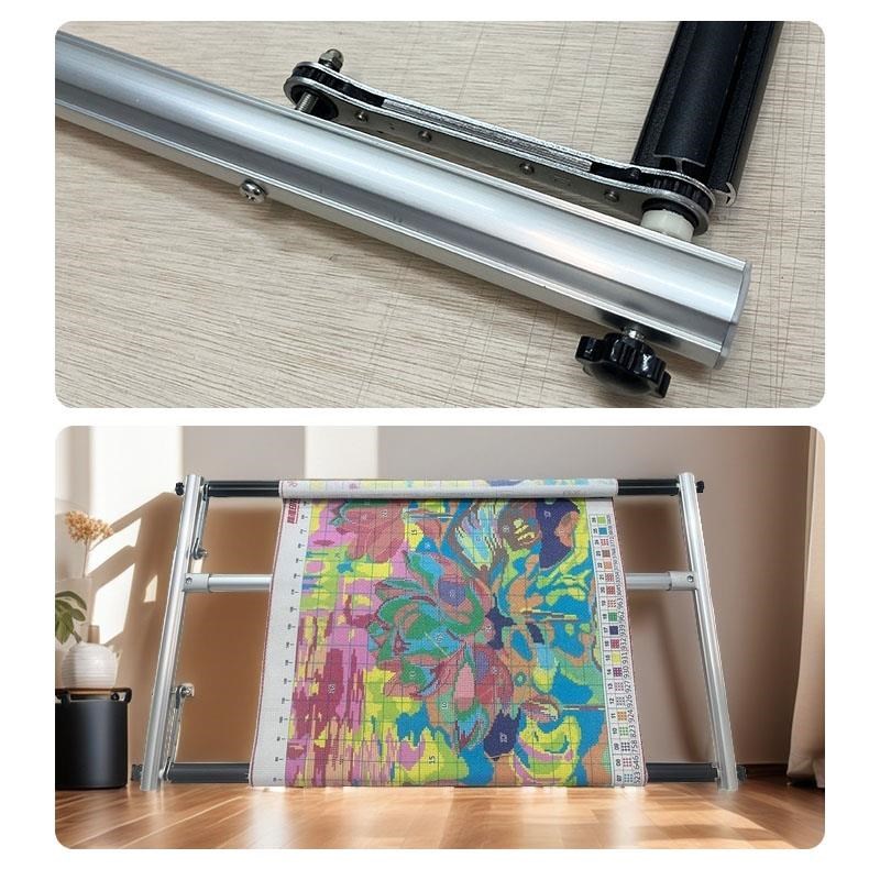 十字绣绣绷铝合金双向棘轮绷四槽D带压布杆刺绣绷框支架紧布神器