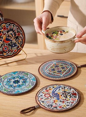 T4kzi德国隔热垫陶瓷锅垫防烫耐高温隔热餐桌垫高级感Z中式砂锅垫