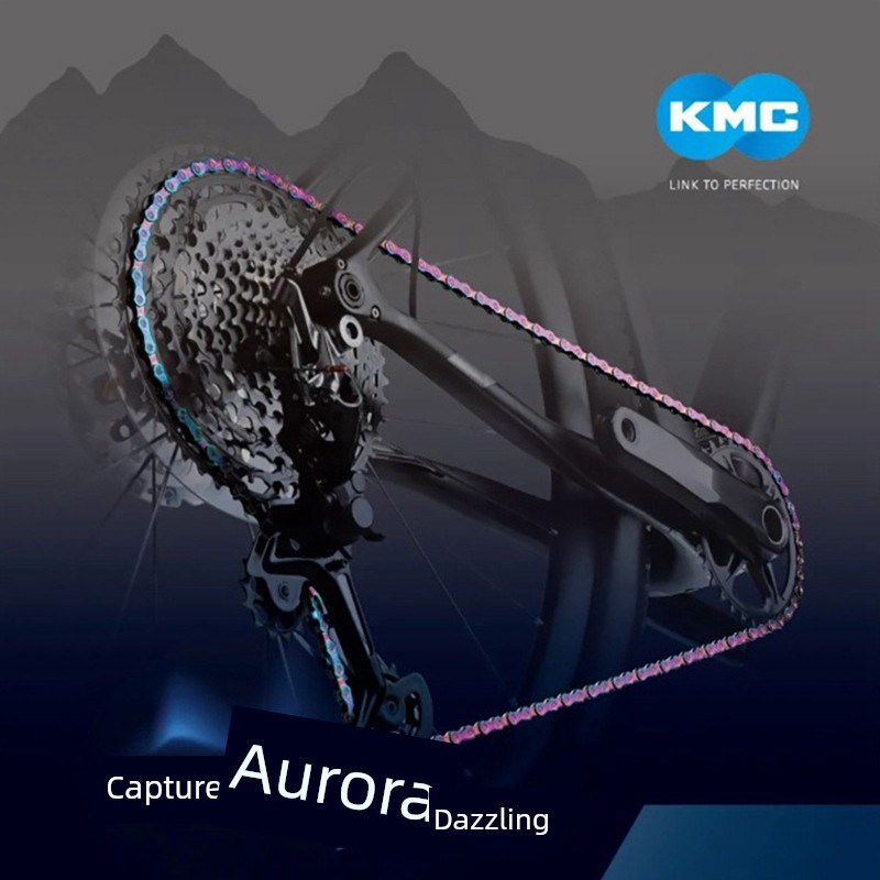 台湾Kmc桂萌极光彩色X10 vX11 X12山地公路自行车彩色炼条魔术扣