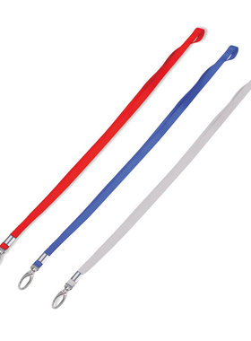 欧标金属橄榄扣吊绳证件加厚胸卡扣挂绳胸牌挂绳宽15mm直径46cm涤纶红色蓝色灰色B3311