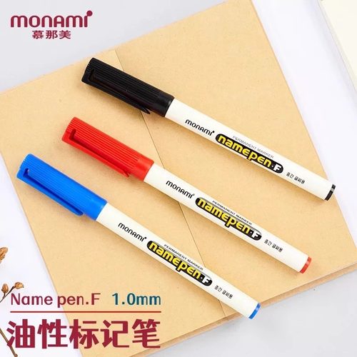 韩国monami慕那美油性记号笔物流办公签字标记笔装饰划线绘画笔NamePen-F办公室用官方旗舰店